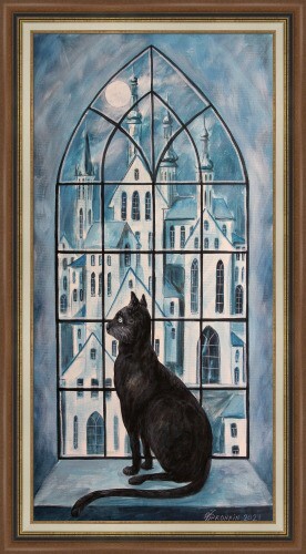 ORIGINAL OIL Painting canvas MODERN CONTEMPORARY ART by Pronkin 2021 GOTHIC