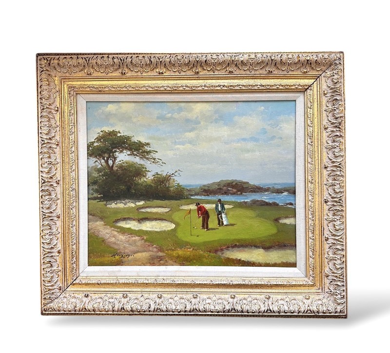 Pebble Peach Golf Course painting by Heinz Jurgen Menzinger