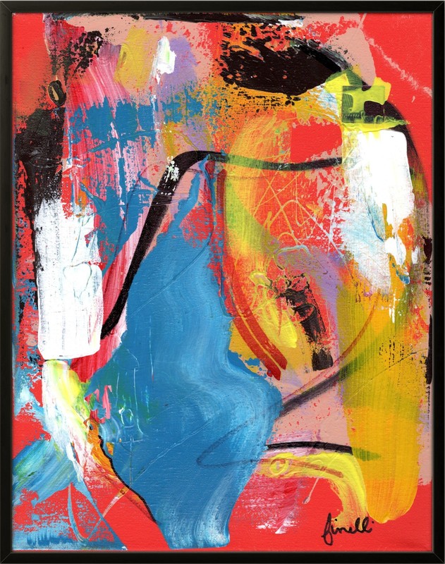 FINELLI ORIGINAL Abstract Expression Acrylic Modern Bold High Art 11×14 COA G12G