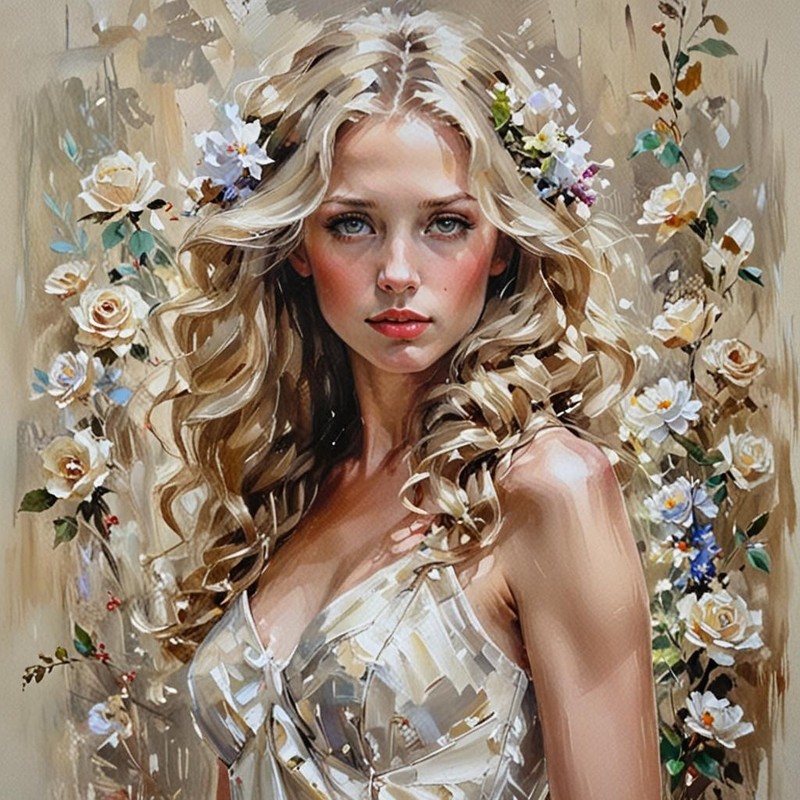 ACEO Art Card Kristen in a beautiful ball gown with gorgeous blonde curls