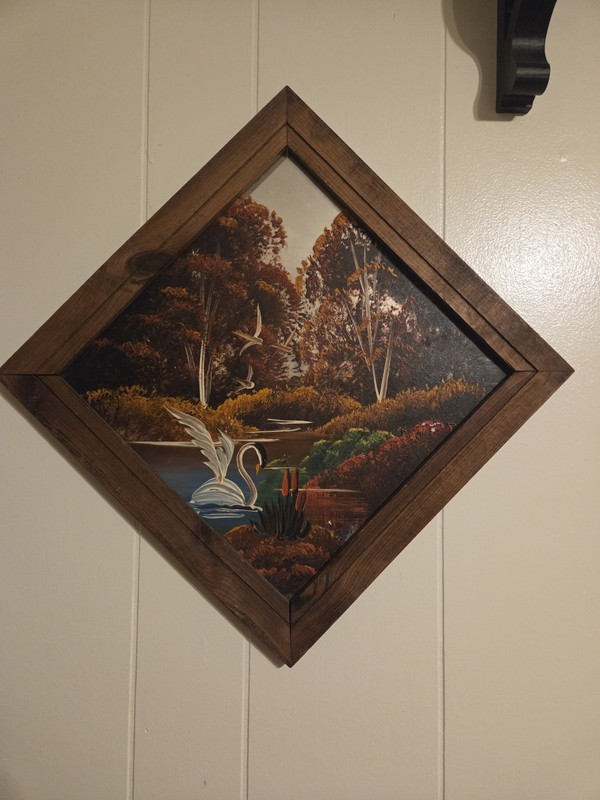 Beautiful Handpainted Swan Painting On Mirror
