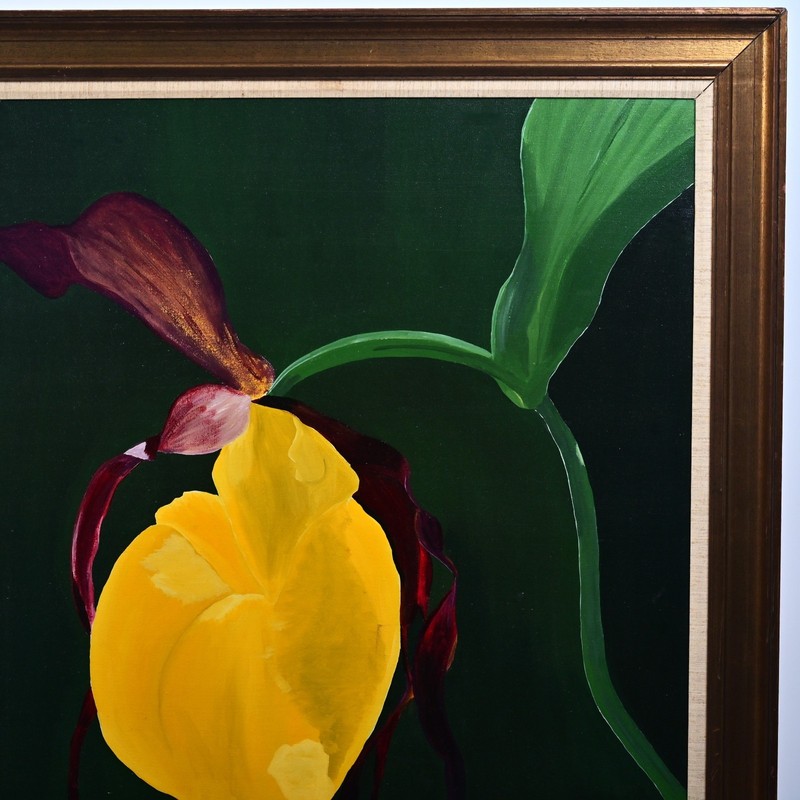 MAGERS VITOLINS Original Vintage Signed Okeefe Floral Still Life Oil Painting gallery