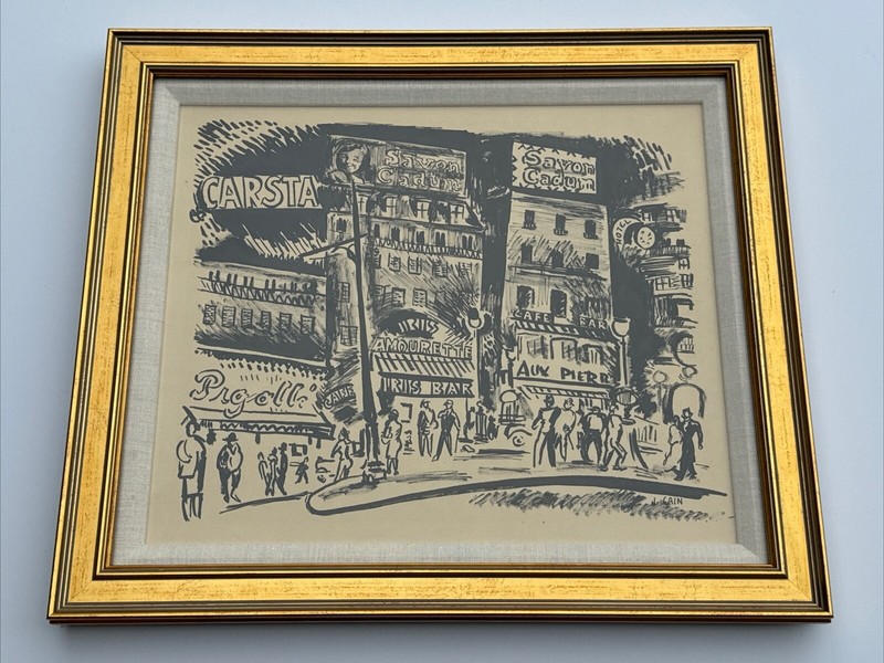 Jo Cain DRAWING WPA ARTIST FAMOUS REGIONALISM STREET SCENE URBAN 1930'S LISTED gallery