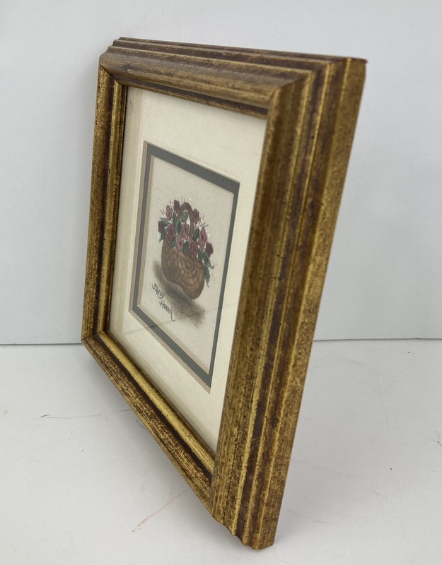 Vintage Theorem Stencil Painting Signed by Sandy Honan Folk Art Framed gallery