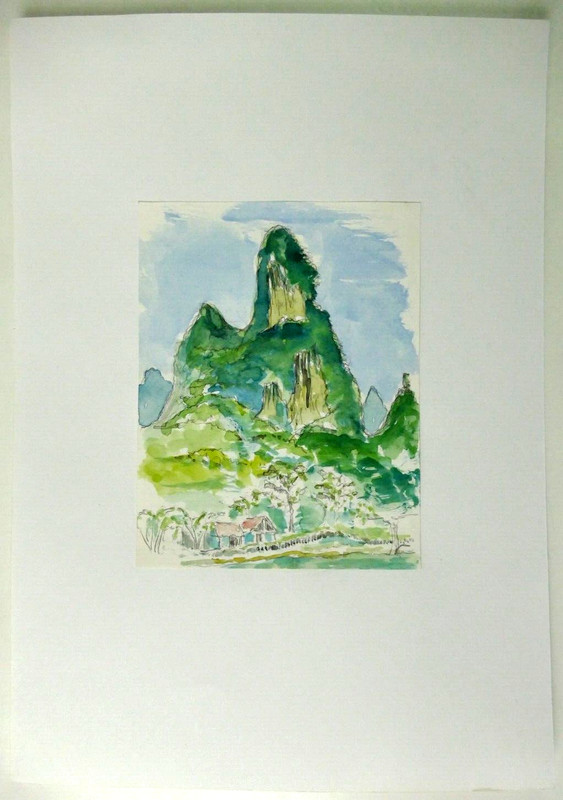 H.Engler Christiansen Watercolour Untitled 28×20 cm To-6171