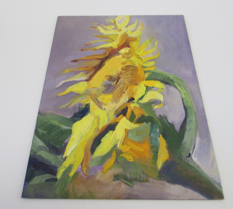 Original Oil on Belgian Linen Yellow Sunflowers Still Life gallery