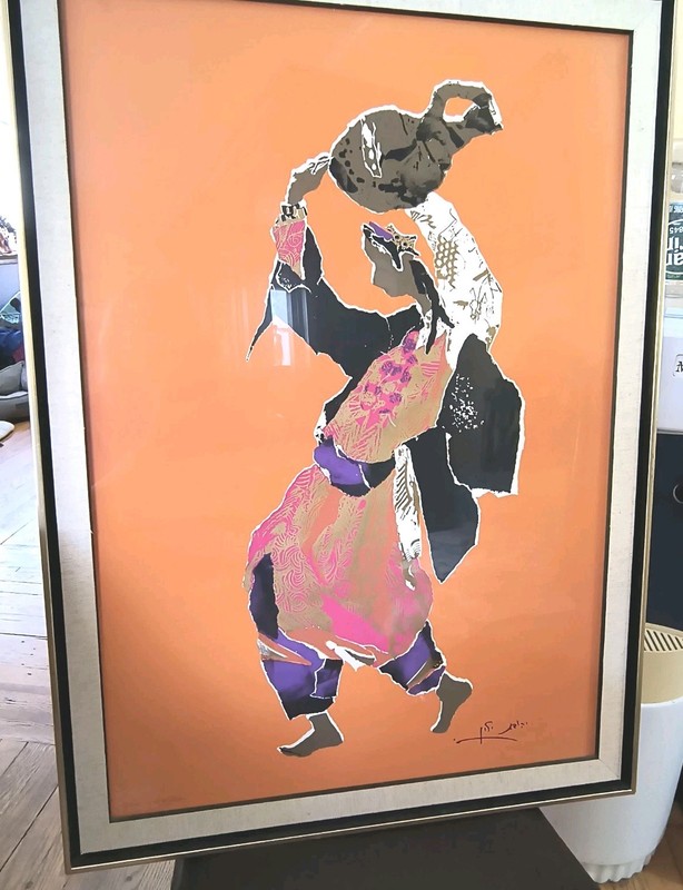 Med.-Large Framed Serigraph Print by Yehudit Yellin Renowned Israeli 29.25″x 21″