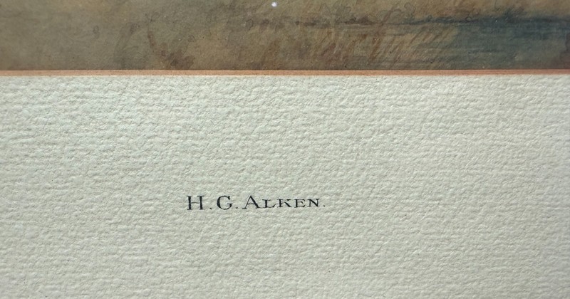 Antique 19th century Henry Alken men on horseback jockey watercolor painting art gallery