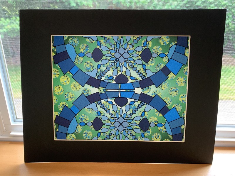 abstract pattern art framed matted high-quality printing digital drawing
