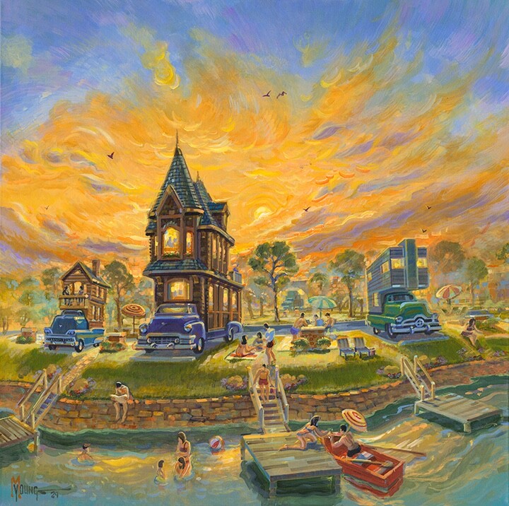 Original Painting Michael Young Art Mobile Home Trailer Truck Camper Shell Auto