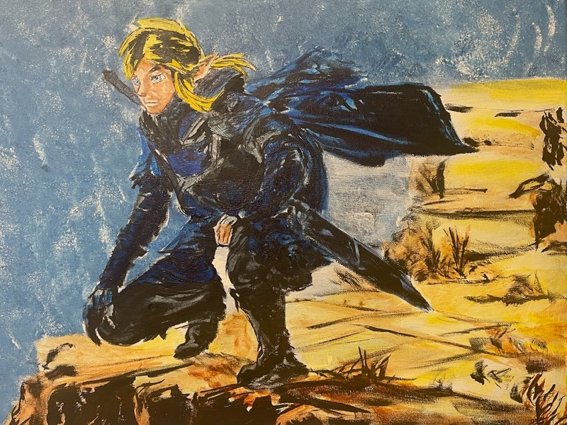 Seasoned Art Legend of Zelda Tears Of The Kingdom hand painted canvas fan art