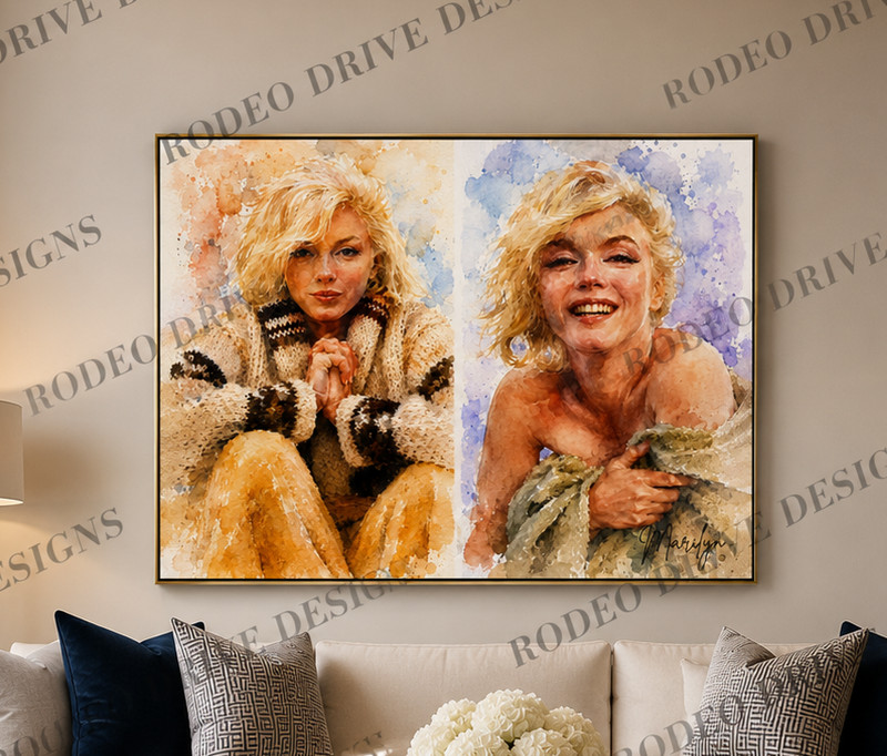 MARILYN MONROE WATERCOLOR PORTRAIT 20×16 One of Kind