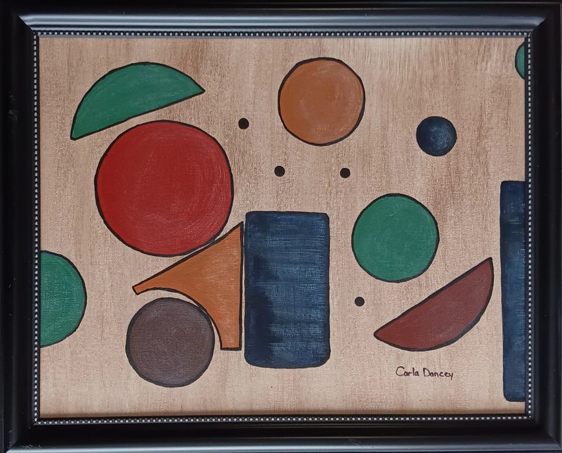 Painting Abstract Original Geometric Shapes Contemporary Signed Collectible Art