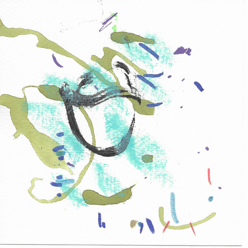 "Stain 9" Teagan Reasor Original Abstract Painting Acrylic 6x6 SHLERM ARTS gallery