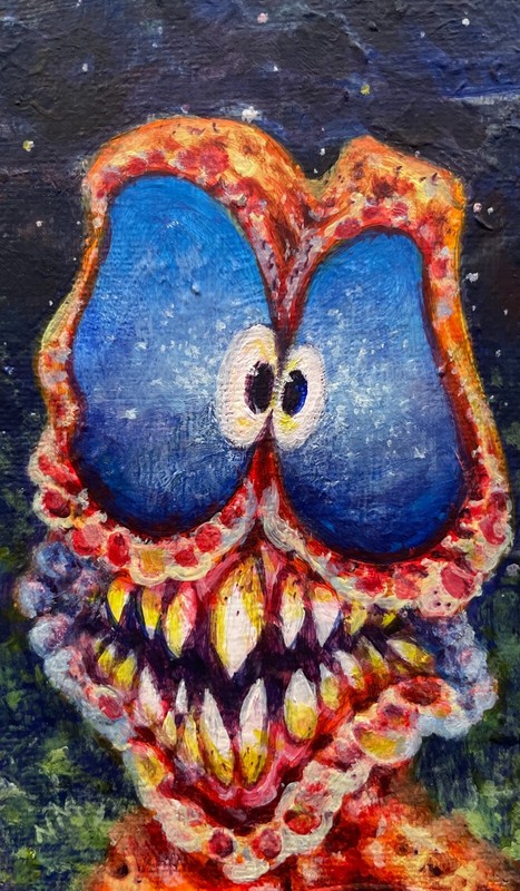 Frivolous- 3×5 inch painting- artist Nick Mears