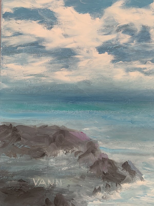 NEW Large Seascape oil painting hand painted on 100% linen canvas 16in x 20in gallery