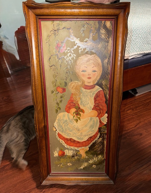 ORIGINAL ART BY CABOT CHILD 1960S FRAMED SGND