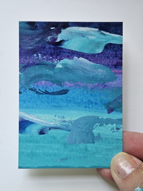 ACEO Original Loosies #69 Jackie T Creates Acrylic Abstract Landscape gallery