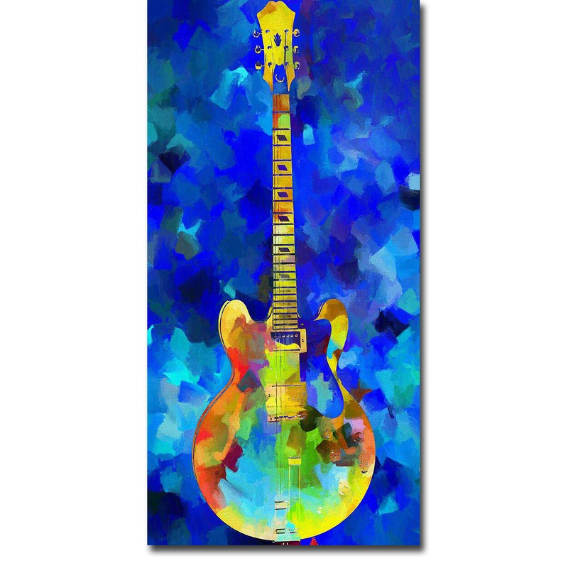 Guitar by Dan Sproul Gallery-Wrapped Canvas Giclee Art (16 in x 8 in)