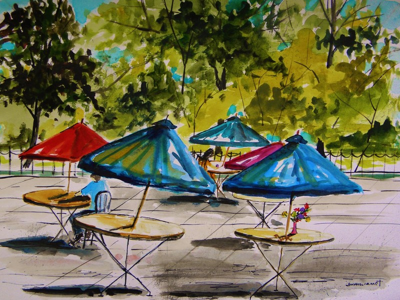 ORIGINAL Urban City Landscape WATERCOLOR Painting JMW art John Williams