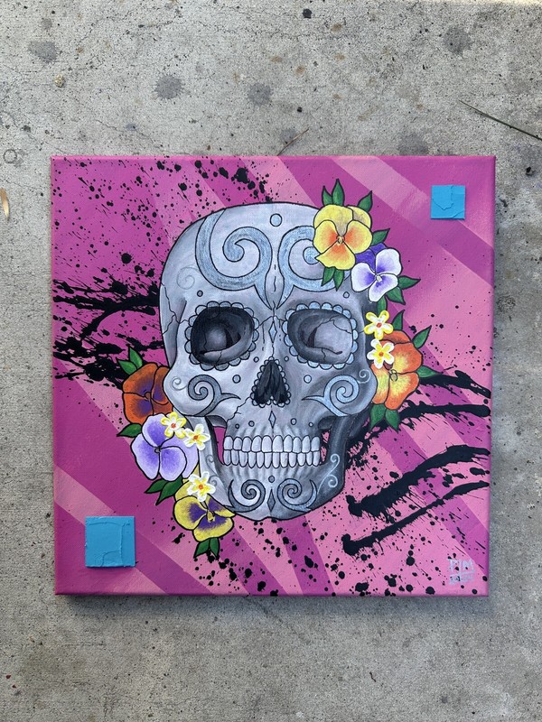 Sugar Skull Dia De Muertos Painting