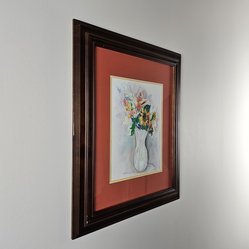 Original Signed Jeanne Ellen Dutton Watercolor Painting 22.25x18.25 Framed Art gallery