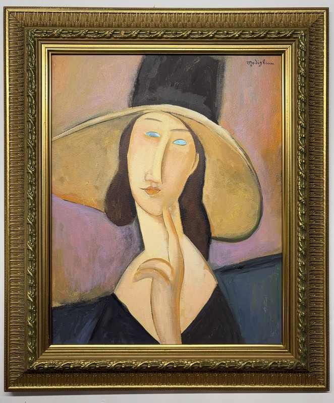 Amedeo Modigliani 1884-1920 Oil on Canva In The Style Of painting Signed