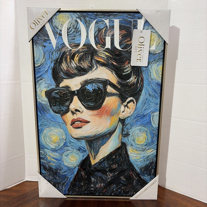 NEW Canvas Painting Audrey Hepburn Breakfast Tiffany’sOliver Gal 24″ X 16″ 🆕