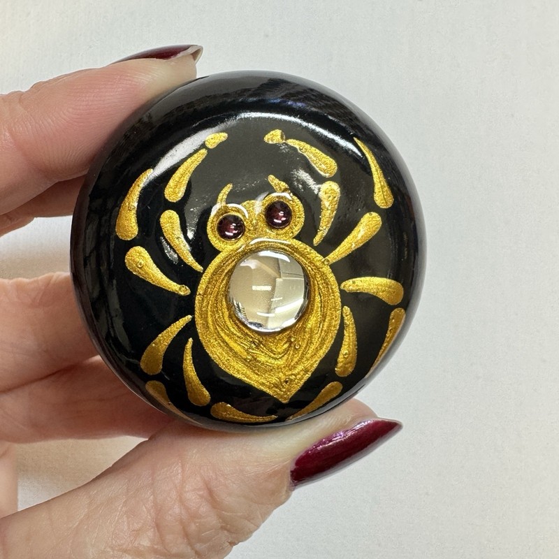 1.75” Spider Mirror Accent and Glass Rhinestone Eyes- By JaDeL