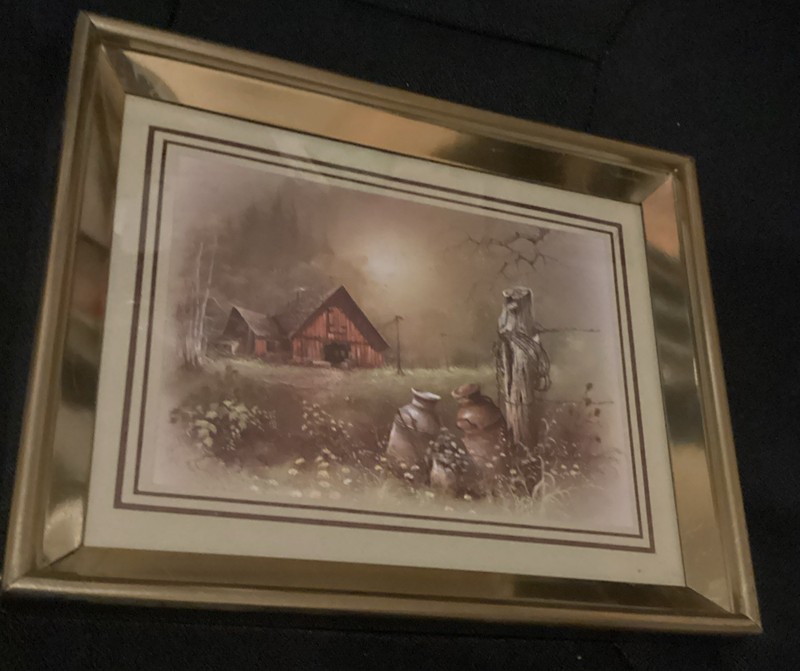 Andres Orpinas Vintage Woodland Cottage Water Jugs Framed Art Print (#59)