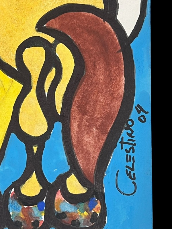 Vtg Original Fine ART Signed & Dated Celestino Watercolor on paper 10x13" NICE! gallery