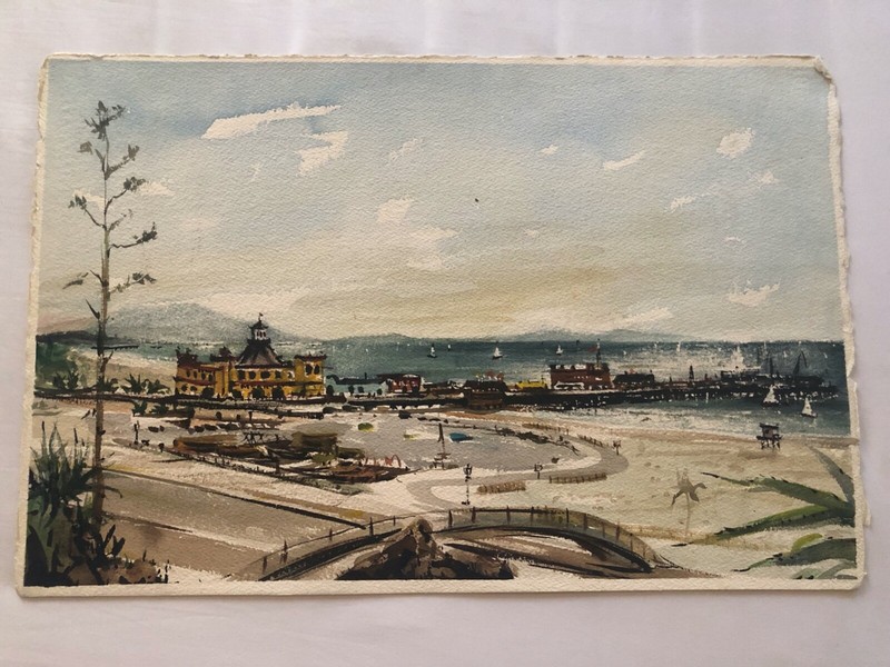 Prints Vintage watercolor painting /Hamer collections/ 21 x 27