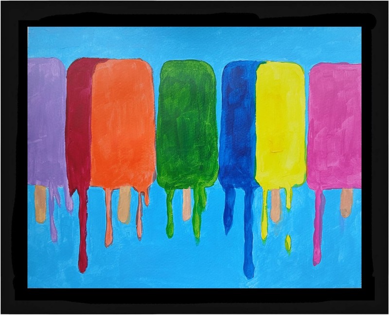 Abstract/Impressionism 11×14 Popsicles Original Handmade Signed Art Painting
