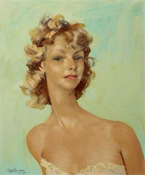 Jean-Gabriel Domergue (Handmade) Signed Oil Painting on Canvas Art Deco