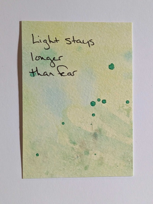One-of-a-kind ACEO watercolor art card with handwritten text – No. 15/16