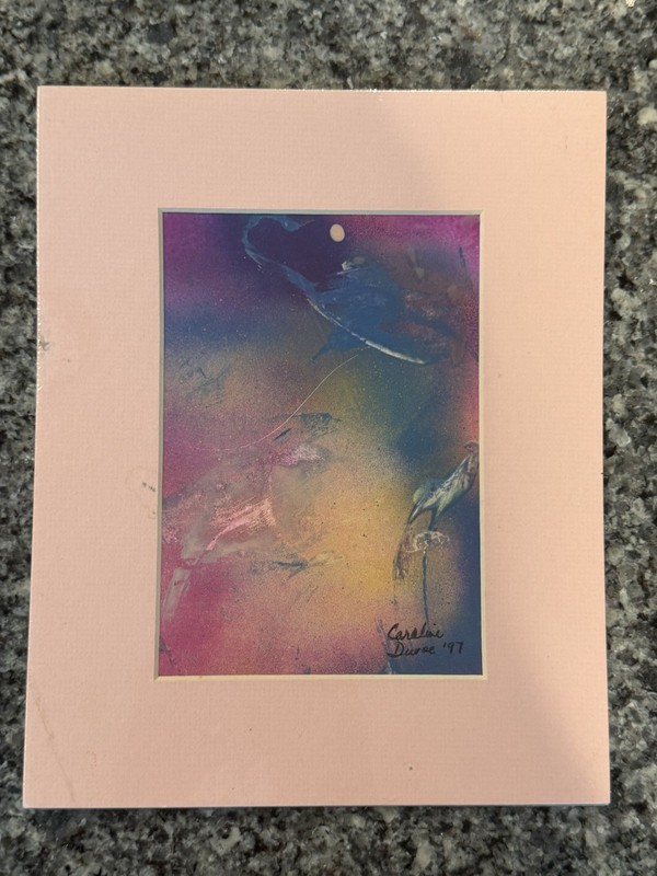 Caroline Duvoe Signed Abstract «Story Teller» 10×8″ Original Acrylic Painting