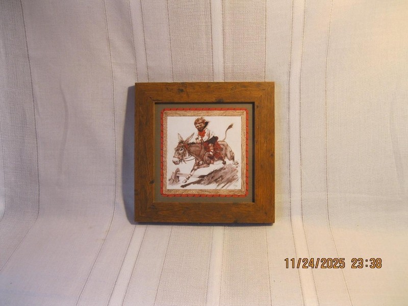 Vintage Framed & Matted Boy Dressed As A Sailor On A Donkey/Ass Signed TONI SARG gallery