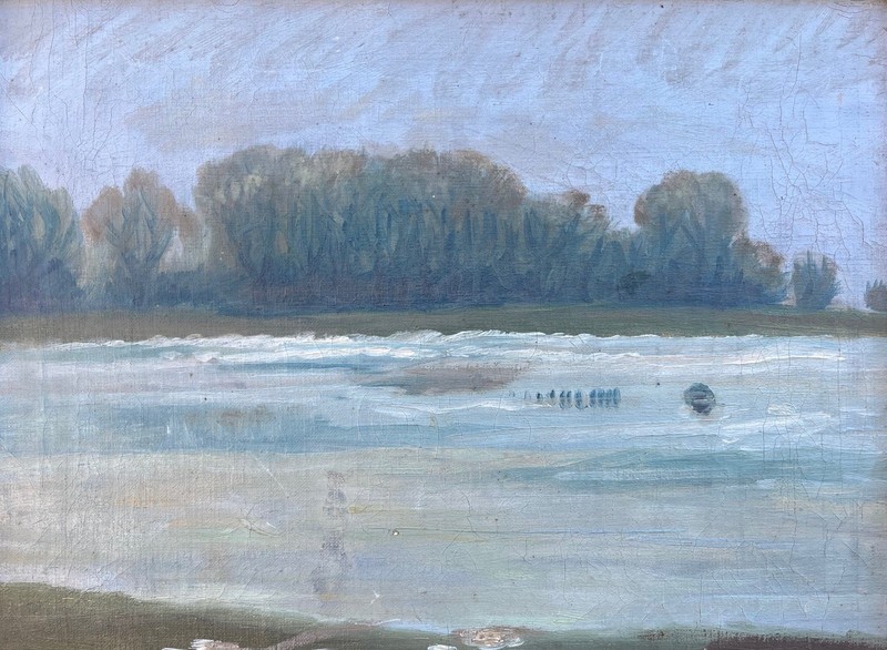 Unknown Impressionist Landscape Painting Oil On Canvas Denmark, Framed gallery