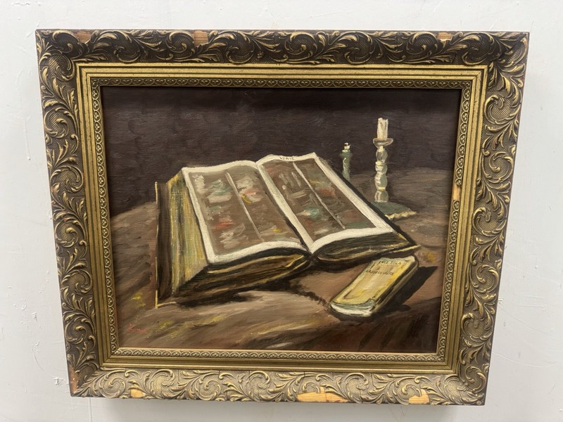 MCM STILL LIFE PAINTING 1800’S EMILE ZOLA STUDIES ORNATE FRAME