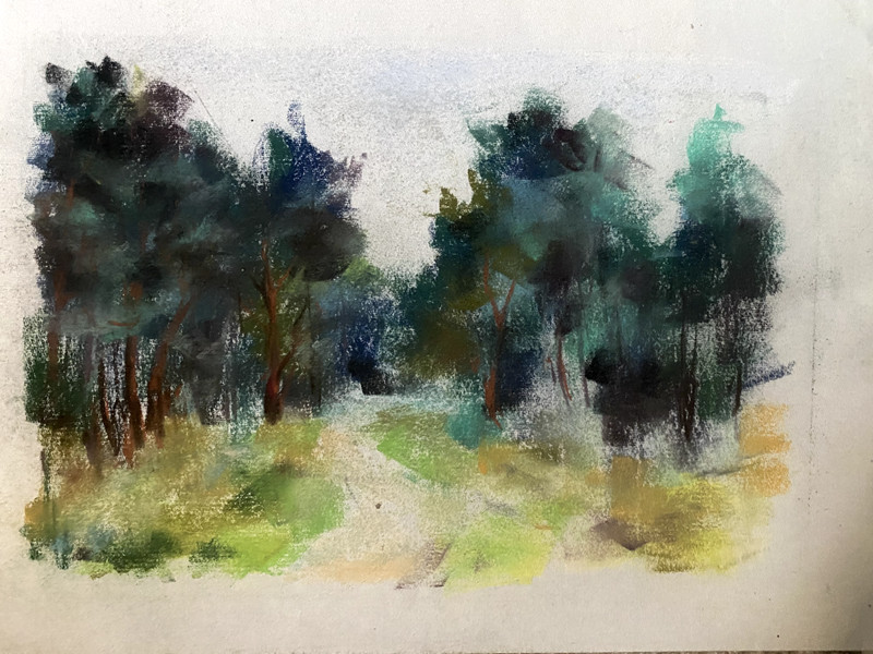Tobias Nicklitzsch *1982 Berlin Pastel View Waldweg Poet Forest