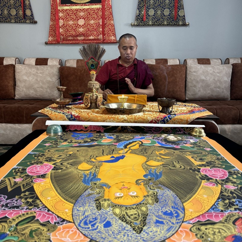 Master Quality Gold Painted Five Dzambala Thangka, Zambla, Jambala gallery