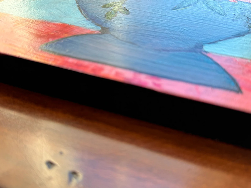 Abstract Flower Acrylic Painting: Colorful Floral Art on Hard Board - Fine Art gallery