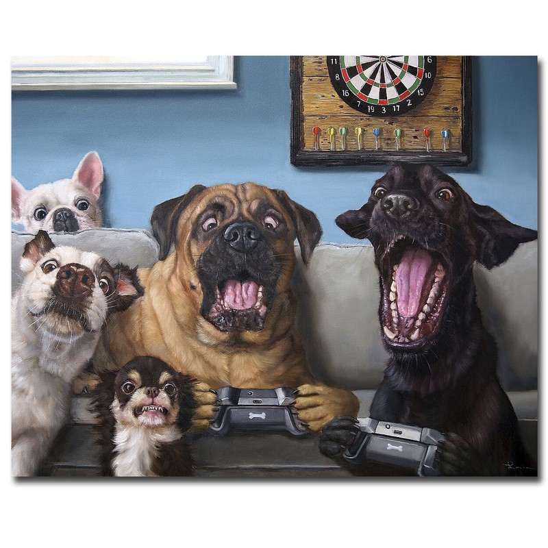 Gamers by Lucia Heffernan Gallery-Wrapped Canvas Giclee Artwork (24 in x 30 in)