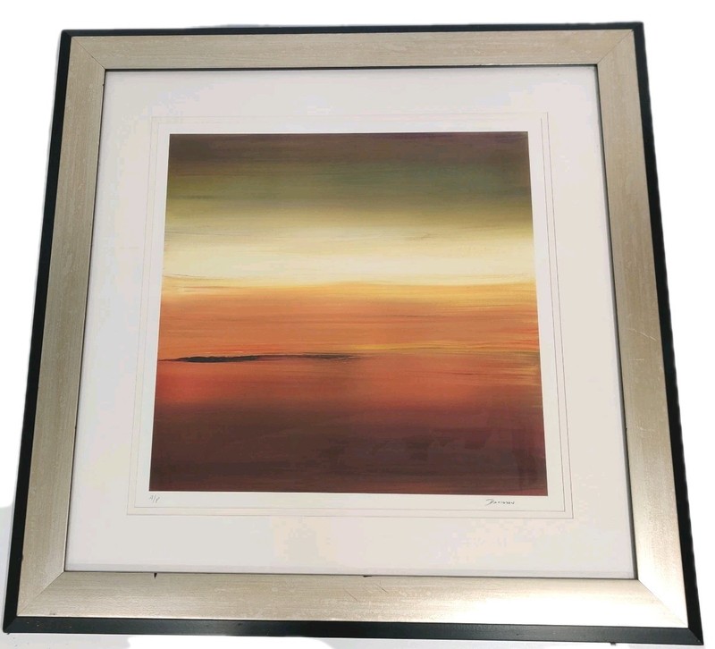 Red Horizon Contemporary Art Print Framed Signed Davidson A/P Artist Proof 23.5″