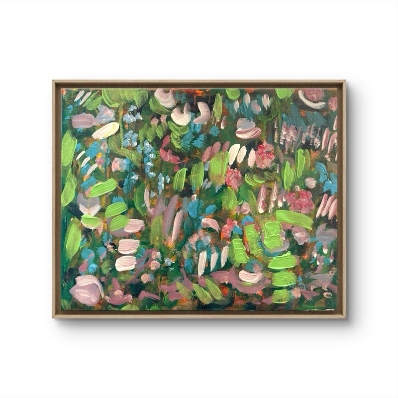 Original Wall Art Canvas Signed Abstract Flowers 11×14 Unframed Brand New
