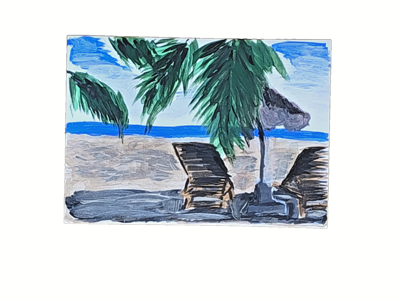 Genuine | Holiday Beach | 14.8 x 10.5cm | Acrylic on Paper | New 2026
