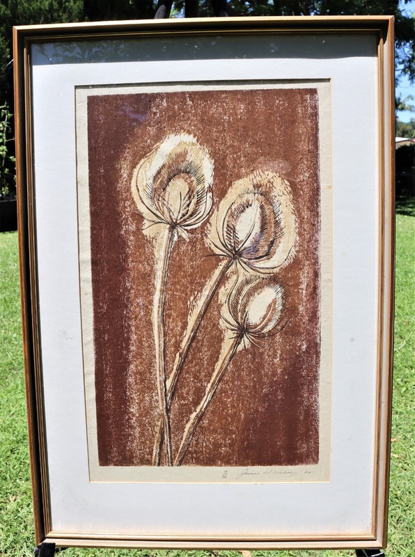 James Douglas Watson 1964 FRAMED LINO BLOCK PRINT Number 9 of 20
