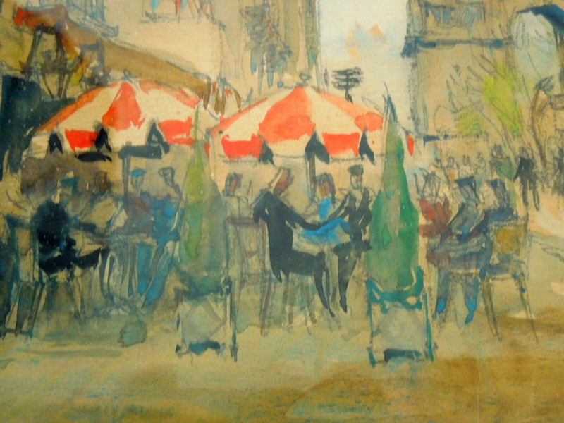Pierre Cambier French Artist Watercolor Painting Paris Signed LISTED ARTIST