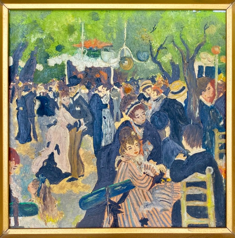 VTG HANDMADE OF CLASSIC/FAMOUS PAINTING REPRODUCTIONS ON TILE, FRAMED c1950 v/g gallery