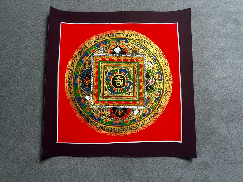 Kalachakra Mantra Mandala Thangka Multicolored Gold original Hand painted Thanka